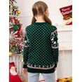thumbnail image 2 of GymChoice Christmas Sweater Long Sleeve Crew Neck Knitted Pullover Reindeer Snowflakes Holiday Sweaters, 2 of 9