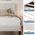 thumbnail image 2 of CONCETTA Twin Size Bed Frame with Wingback Fabric Upholstered Headboard and Wooden Slats Support, No Box Spring Needed, Easy Assembly, Beige, 2 of 7