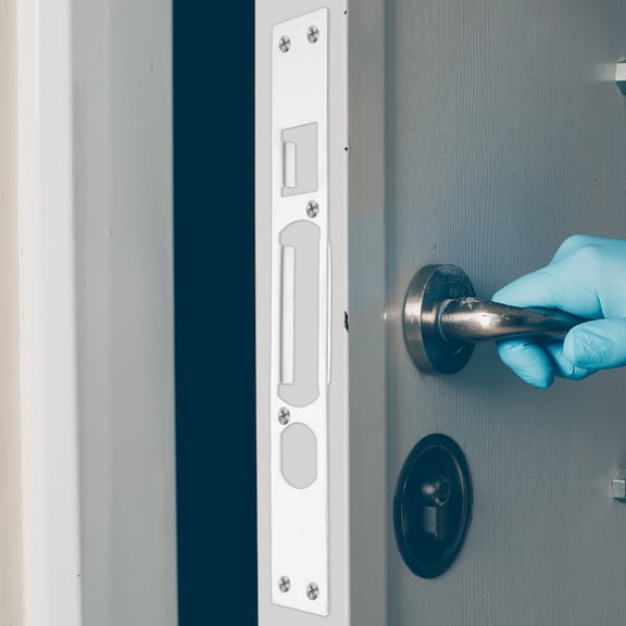 GETAJGHSD Stainless Steel Dead Bolt Plate for Home Enhanced Security Easy Installation Silver Size 2pcs