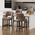 thumbnail image 5 of Vknow Furniture Mid-Century Counter Height Bar Stools Set of 2 with Solid Wood Legs and Ergonomic Backrest for Kitchen Island and Dining Room,Brown, 5 of 9