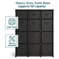 thumbnail image 6 of 12 Cube Storage Organizer - Black Cube Organizer Shelf, DIY Storage Cubes Organizer Shelves with Fabric Storage Cubes, Sturdy Cubbies Storage Shelves, Cube Storage Shelf for Bedroom, Playroom and More, 6 of 8
