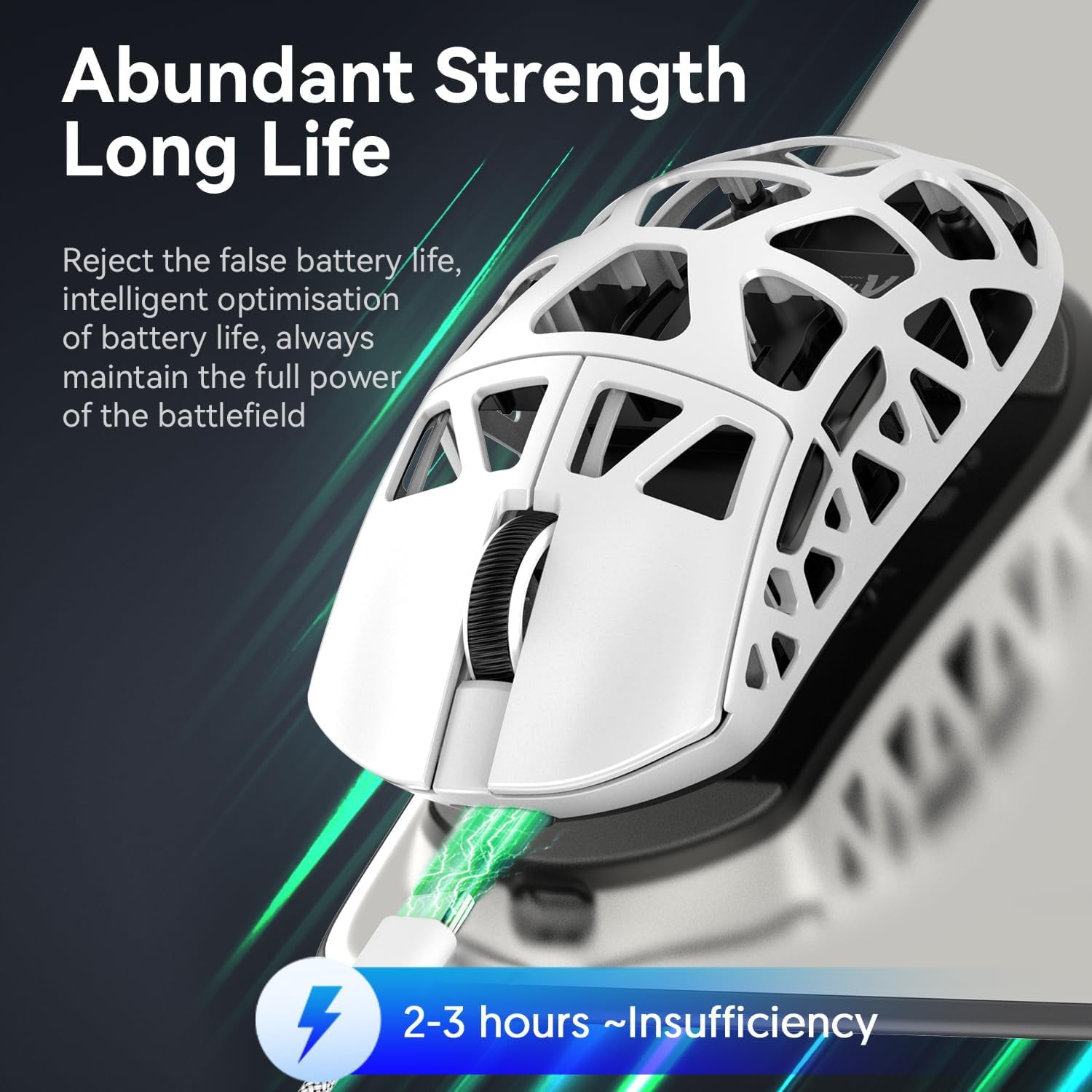 ATTACK SHARK R3 Wireless 8K Magnesium Alloy Mouse, 46g SUPERLIGHT Mouse, PixArt PAW3395 Gaming Sensor, BT/2.4G/Wired Gaming Mouse, Adjustable DPI 26000, Office Mice for Win11/Xbox/PS/Mac -White