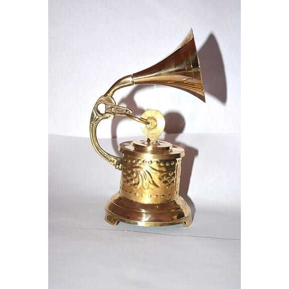 Nautical India Gramophone Brass Decorative Phonograph Does Not Play Record