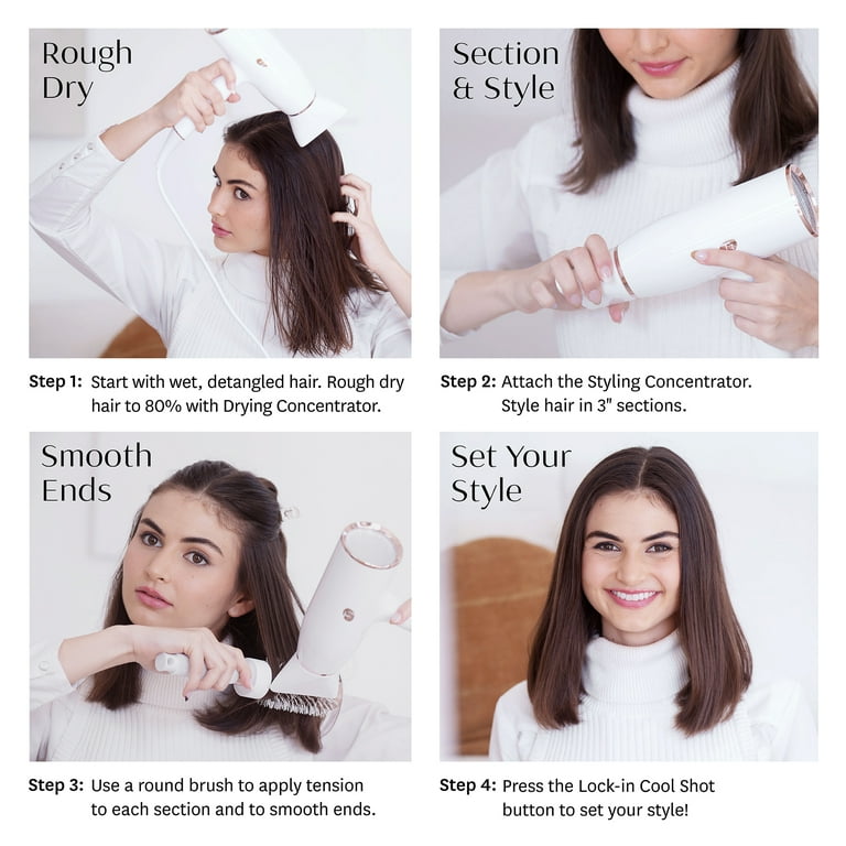 T3 AireLuxe Hair Dryer and Brush Set, Ion-Rich Airflow, 15 Heat