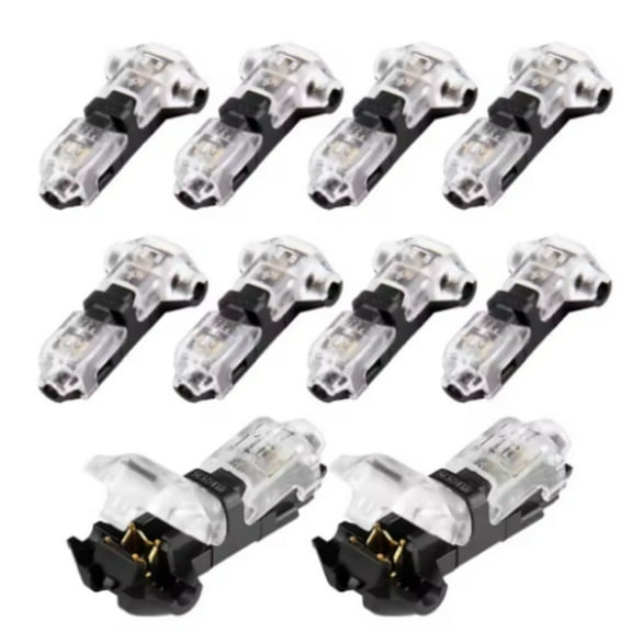 10Pcs Low Voltages Wire Connectors Solderless No Wire Stripping 2 Way 1 Pin Small Gauge Wire Connectors Easy Connection