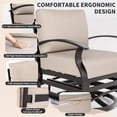 thumbnail image 4 of ALAULM 3 Pieces Patio Furniture Set, 2 Aluminum Outdoor Swivel Rocking Chairs with 5.1" Padded Removable Cushions & 1 Tempered Glass Coffee Table for Backyard Lawn Porch, Sand, 4 of 8