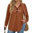 thumbnail image 2 of WellSize Hoodies for Women Plus Size Long Sleeve Lightweight Sweatshirts Button Tunic Fall Tops V Neck Pullover, 2 of 8