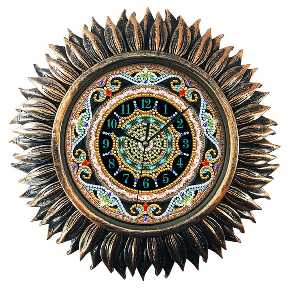 Mandala Flower Special Shaped Diamond Painting Wall Clock DIY Mosaic Picture Kit