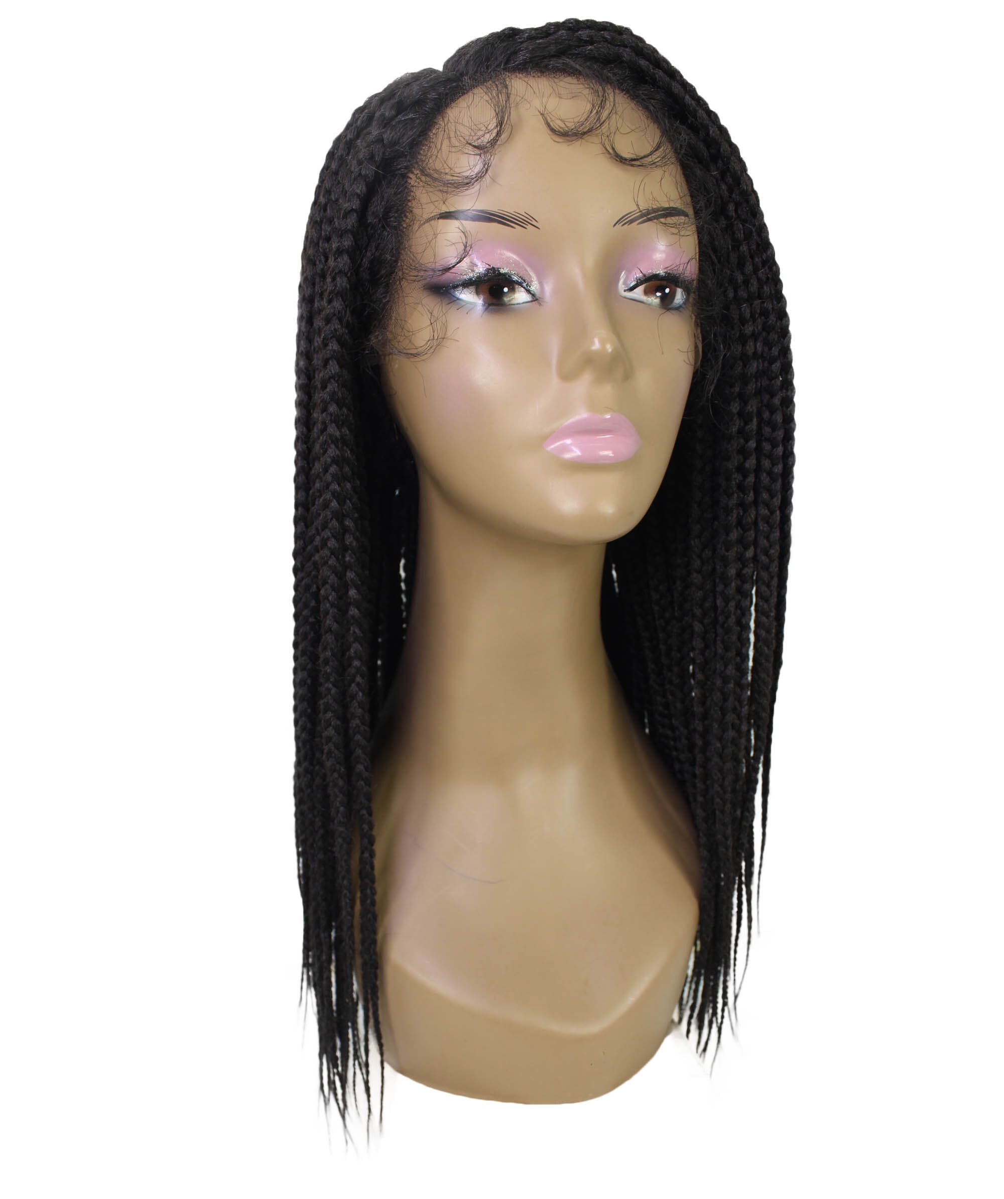 LUXLUXE Samone Curly Braided 21 in Long Braided Wig, Beauty Heat Resistant Fiber, Dark Brown