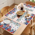 thumbnail image 5 of Independence Day Placemats Set of 4 Eucalyptus Leaves Blue Red Pentagram Place Mats Indoor Wipeable Table Mats Washable Cloth Dining Table Placemats for Kitchen Holiday Party Home Decor 13x19 Inch, 5 of 9