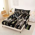 thumbnail image 2 of Manfei Wild Buck Queen Sheets,Rustic Camo Usa Flag Queen Sheet Sets,Black Green,4 Pieces,1 Flat Sheet, 1 Fitted Sheet and 2 Pillowcases, 2 of 6