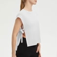 thumbnail image 5 of SAWOBUUN Womens Side Tie Cropped Tank Tops Summer Oversized Sleeveless Casual Loose Fit Boxy Basic Tees, 5 of 8