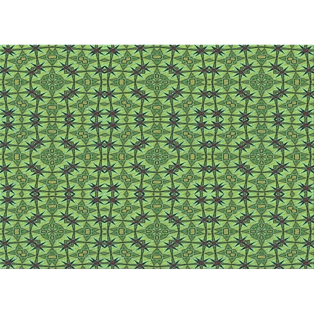 Ahgly Company Machine Washable Indoor Rectangle Transitional Medium Forest Green Area Rugs, 8' x 10'