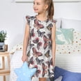 thumbnail image 4 of Balery Vintage Butterflies Camisón de princesa para niñas, pijama de algodón con mangas abullonadas, suave y bonito.-Small, 4 of 6