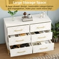 thumbnail image 4 of Homhougo Dresser for Bedroom 6 Drawer White with Wide Drawers and Metal Handles, Wooden Dressers and Chests of Drawers, Dresser Organizer for Living Room Hallway Entrywa, 4 of 7