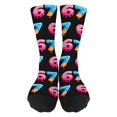 thumbnail image 3 of OQRKI 6 7 Socks, Funny Graphic Socks, Trendy Socks for Adult Women Men Hot Pink, 3 of 7