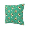 thumbnail image 2 of Wukai Bulldog Puppy Flower Premium Polyester Fleece Pillow Covers with Hidden Zipper Closure,Luxuriously Soft and Durable-12"x12", 2 of 7