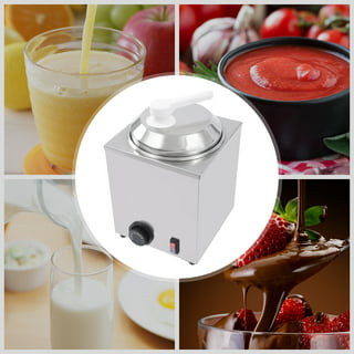 Anbt Commercial Hot Fudge Warmer,Nacho Cheese Sauce Warmer Pump Dispenser,650W Cheese Warmer Stainless Steel for Restaurants,Snack Stations,Cupcake