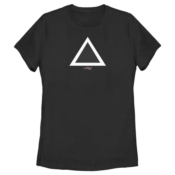 Women's Squid Game Triangle Symbol Graphic Tee Black Medium