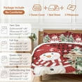 thumbnail image 6 of Christmas Red Snowman Bedding Duvet Cover Set Queen Size 4 Pieces Winter Snowflakes Tree Red Plaid Bedding Set with Zipper Closure, 1 Comforter Cover 90x92 Inches 1 Flat Sheet & 2 Pillow Cases, 6 of 7