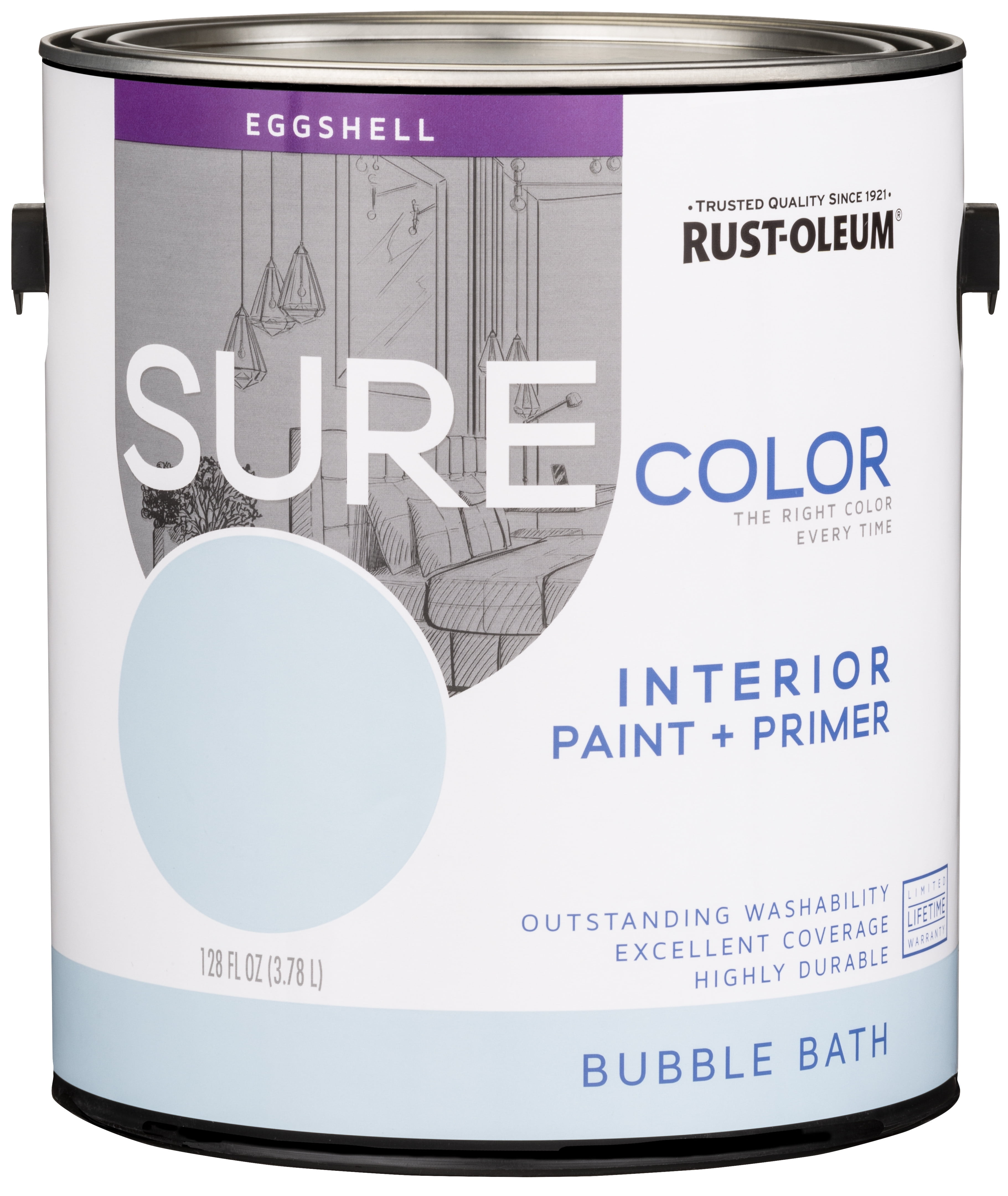 Bubble Bath, RustOleum Sure Color Interior Paint + Primer, Eggshell