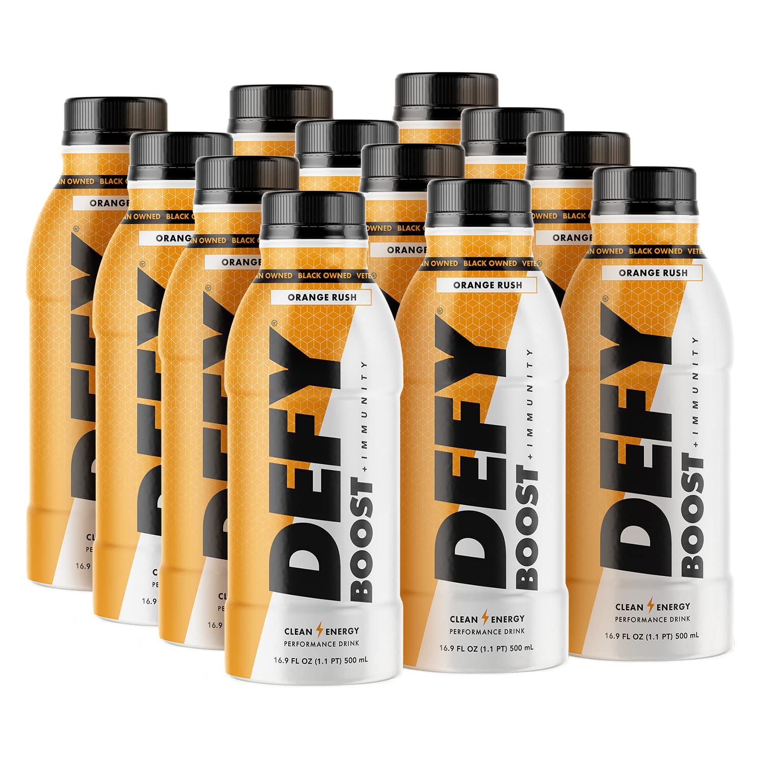 DEFY Orange Rush Boost Beverages + Immunity Energy Drinks, Healthy Pre
