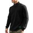 thumbnail image 4 of FAWUUDO Golf Quarter Zip Pullover for Men Mock Neck Sweatshirt Lightweight Sun Protection Men's Long Sleeve Golf Shirt Black, 4 of 8