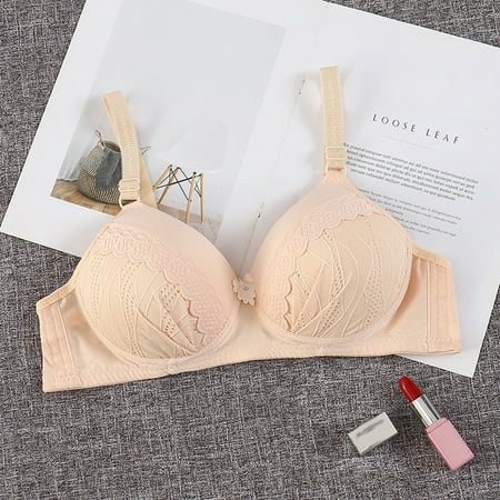 

Lopecy-Sta Woman s Solid Color Comfortable Hollow Out Perspective Bra Underwear No Rims Deals Clearance Bras for Women Push Up Bras for Women Beige