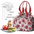 thumbnail image 4 of Pioneer Flower Drawstring Lunch Bag Women - Drawstring Lunch Bag Insulated for Work Office - Stain-Resistant Large Lunchbags for Women with Multi-Pockets, 4 of 6