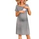 thumbnail image 3 of Ekouaer Women's Nursing Dress Summer Short Sleeve Patchwork Maternity Breastfeeding Knee Length Dress, 3 of 5