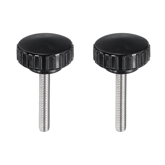Uxcell 2pcs Knurled Clamping Knobs M6 x 40mm 304 Stainless Steel Thread 30mm Head