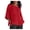 Red, variant on iHengLiXing Tops for Women Plus Size Women's Summer Fashion Cropped Sleeves Round Neck Cotton Line Loose Shirt Blouse