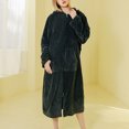 thumbnail image 4 of Lindreshi Robes for Women Clearance Women's Fashion Robe Bathrobe Lengthening Keep Warm Lapel Same Style for Men and Women Long Sleeve, 4 of 7