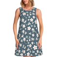 thumbnail image 1 of Fotbe Blue Flower Vestido de Verano sin Mangas para Mujer – Vestido Midi Línea A, Estilo Camiseta Floral, Vestido Playero Casual y Fluido, 1 of 7