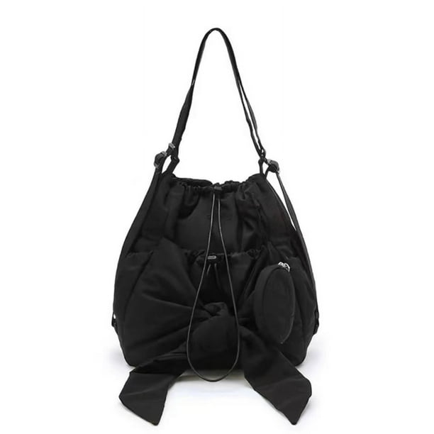 Mochila Casual Con Cordón Mujeres Color Sólido Mujer Al Aire Libre