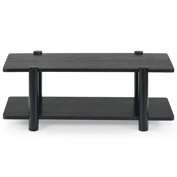 Safavieh Edisyn 2 Shelf Solid Wood Coffee Table in Black