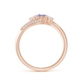 thumbnail image 2 of ANGARA Natural Tanzanite and Diamond Three Stone Bypass Engagement Ring in 14K Rose Gold for Women (Size-4mm) | December Birthstone, Anniversary, Jewelry Gift for Women | Natural Tanzanite Ring, 2 of 9