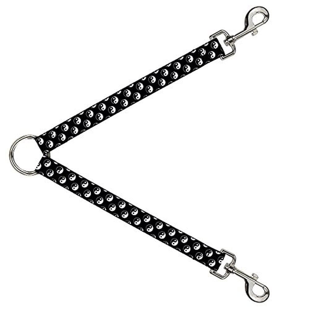 Buckle-Down Leash Splitter - Yin Yang Monogram Black White - 1 Wide - 30 Length