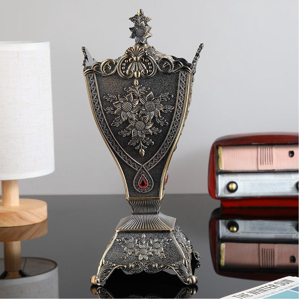 Jiibva Vintage Incense Burner Holder, European Style Retro Bakhoor Incense Holder Incense Censer for Yoga Spa Aromatherapy Office Home Decor