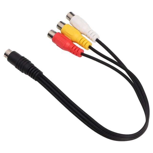 Cable De Adaptador De Video, Enchufe Y Reproducir Rojo Amarillo Sin Flexión De Curvas Resistente A Rasguño S Video 4 Pin Macho A 3RCA Cable Femenino Para TV