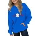thumbnail image 2 of Sookity Girls Heart Hooded Sweatshirts Kids Cute Long Sleeve Hoodies Boys Lightweight Casual Wear Loose Fit Pullover Tops with Pockets Blue,7 Years Girl Gifts, 2 of 4