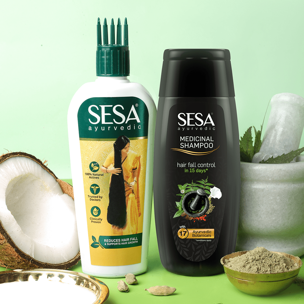 Sesa Ayurvedic Medicinal Hair Care Kit for Hair Fall Control and Hair