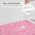 thumbnail image 5 of Cauagu Dish Drying Mat,24*18 inch Absorbent Dish Drainer Kitchen Counter,Dish Drying Pad for Countertops,Sinks,Draining Racks( Snowflake pink backgrounds), 5 of 8