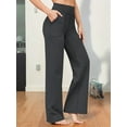 thumbnail image 5 of Wide Leg Pants Woman High Waist Yoga Pants with Pockets Loose Stretch Work Sweatpants Casual Lounge Black XL, 5 of 7