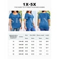 thumbnail image 6 of SHEWIN Women Tshirts Plus Size Tops for Women Summer Puff Sleeve T-Shirts Oversized Summer Blouse Tops Blue 5X, 6 of 9
