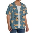 thumbnail image 4 of KLL French Bulldog Yoga Print Men's Shirt Short Sleeve Button Down Summer Cuba Beach Shirts- Large, 4 of 7