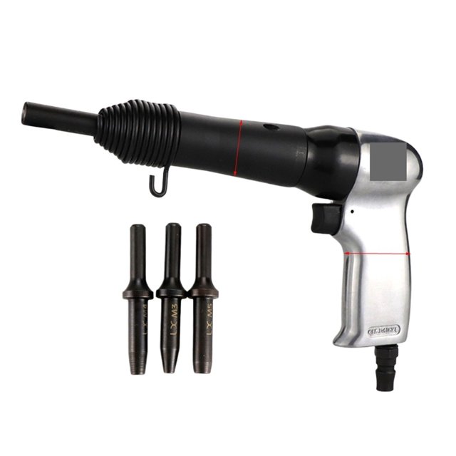 Pistolet à Rivets Pneumatique Marteau à Air Poignée en Métal Machine à Clouer Têtes de Rivets Semi-Creuses Fixes Outil Professionnel