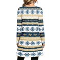 thumbnail image 4 of EANJE Christmas Women Dresses Christmas Holiday Print Crewneck Tunic Midi Dresses Long Sleeve Curved Split Hem Swing Dresses Lightweight Soft Autumn Holiday Wear Clothing with Pockets Navy L, 4 of 6