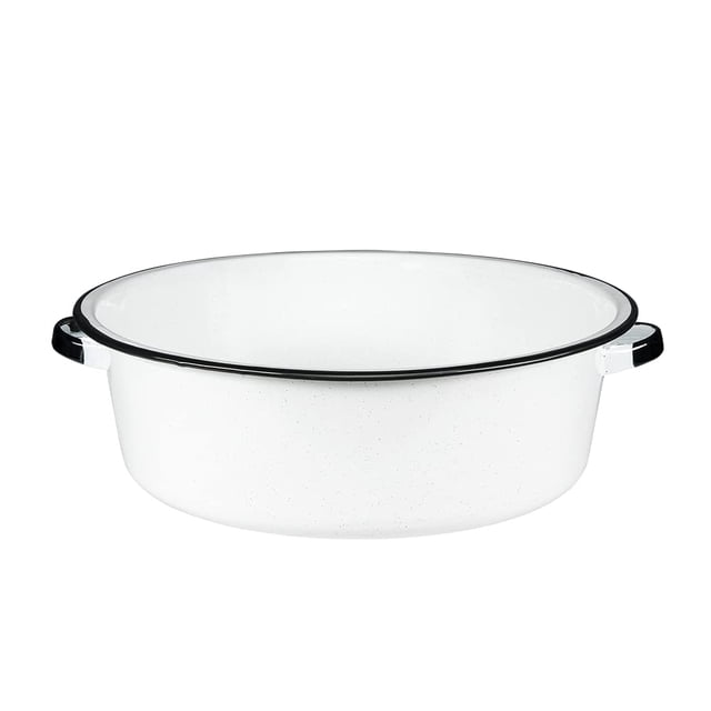 Sartén Granite Ware de acero esmaltado de 15 cuartos de galón, blanco