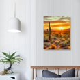 thumbnail image 4 of COMIO  Arizona Canvas Wall Art Golden Sunset in Sonoran Desert Landscape Painting Saguaro Cactus Pictures Print Southwest Decor, 4 of 5